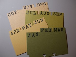 Month Tab Cards